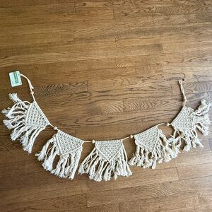 The Spring Shop Cream Macramé Fringe Wall Hanging Garland 48”